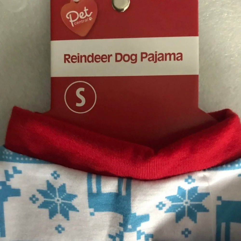 Pet Central Reindeer Dog Pajama NEW Size S-10”/25.40cm